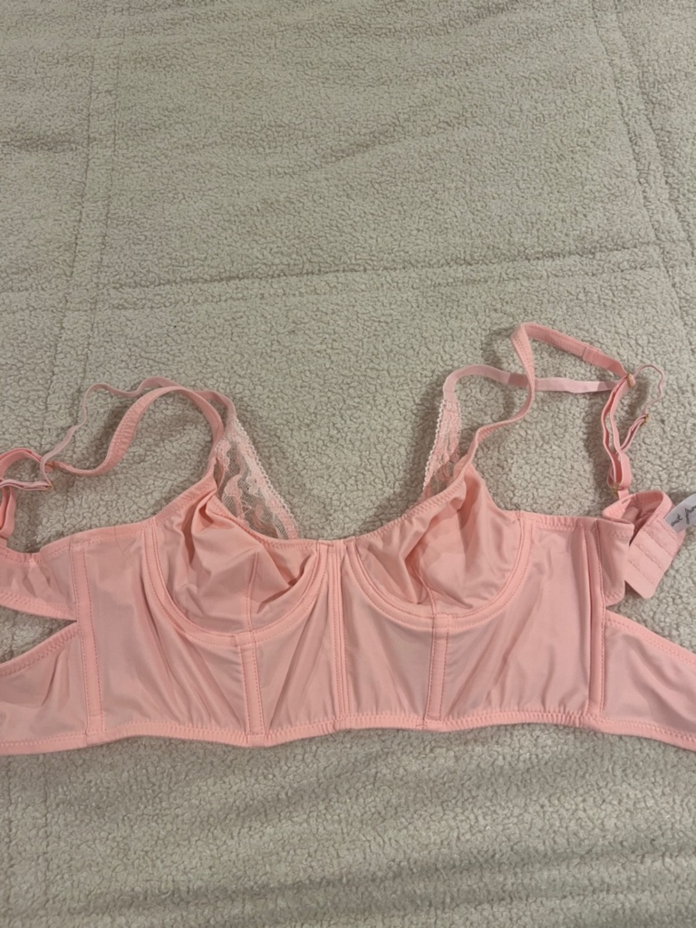 Light Pink Lace-Trim Underwire corset top